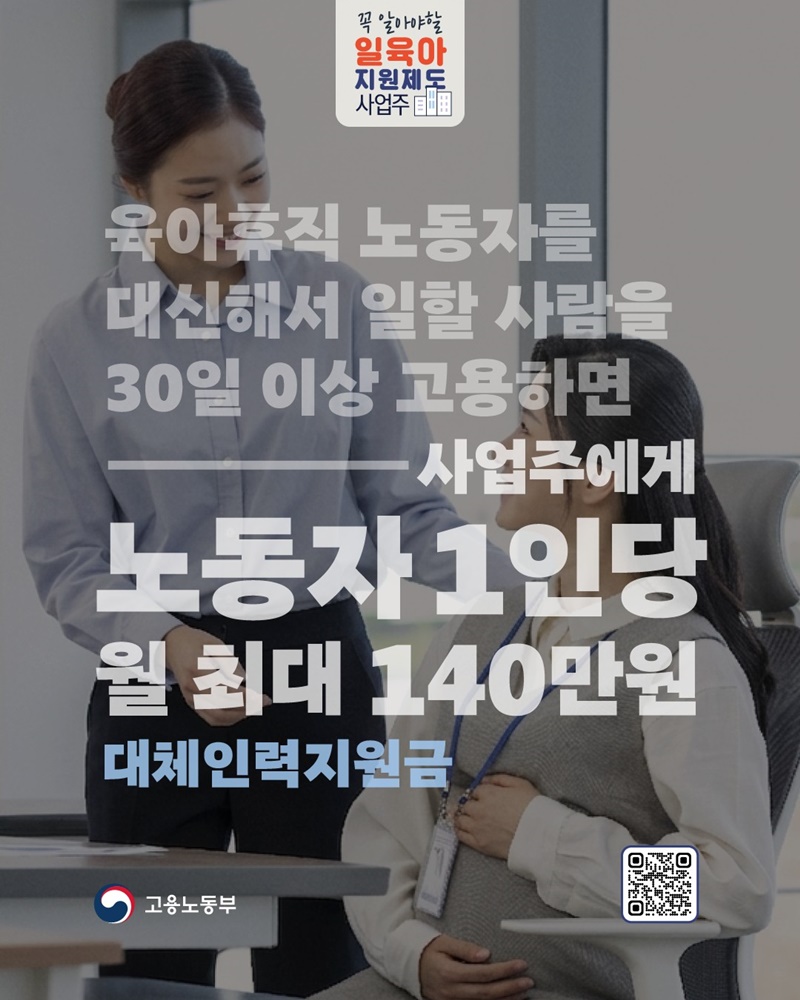 육아휴직 노동자 대체인력지원금,